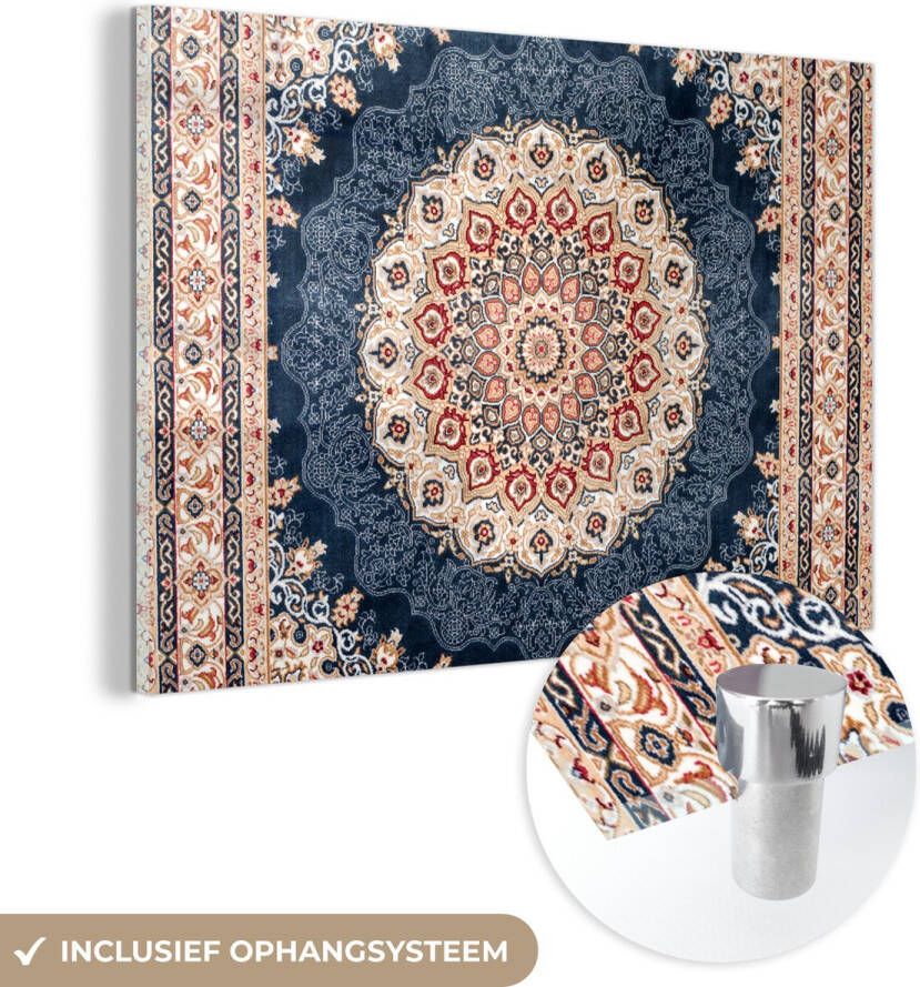 MuchoWow Glasschilderij 120x80 cm Schilderij acrylglas Perzisch Tapijt Vloerkleed Mandala Foto op glas Schilderijen - Foto 2