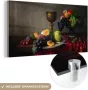 MuchoWow Glasschilderij 40x20 cm Schilderij acrylglas Rustiek Tafel Fruit Stilleven Beker Foto op glas Schilderijen - Thumbnail 2