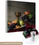 MuchoWow Glasschilderij 90x90 cm Schilderij acrylglas Rustiek Tafel Fruit Stilleven Beker Foto op glas Schilderijen - Thumbnail 2