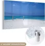 MuchoWow Glasschilderij 120x60 cm Schilderij acrylglas Strand Hangmat Lucht Foto op glas Schilderijen - Thumbnail 2