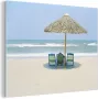 MuchoWow Glasschilderij 160x120 cm Schilderij acrylglas Strandstoel Zomer Parasol Foto op glas Schilderijen - Thumbnail 2