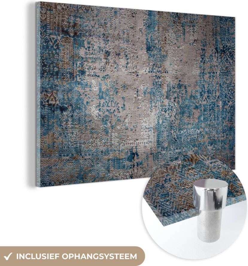 MuchoWow Glasschilderij 150x100 cm Schilderij acrylglas Tapijt Woonkamer Vloerkleed Patronen Foto op glas Schilderijen