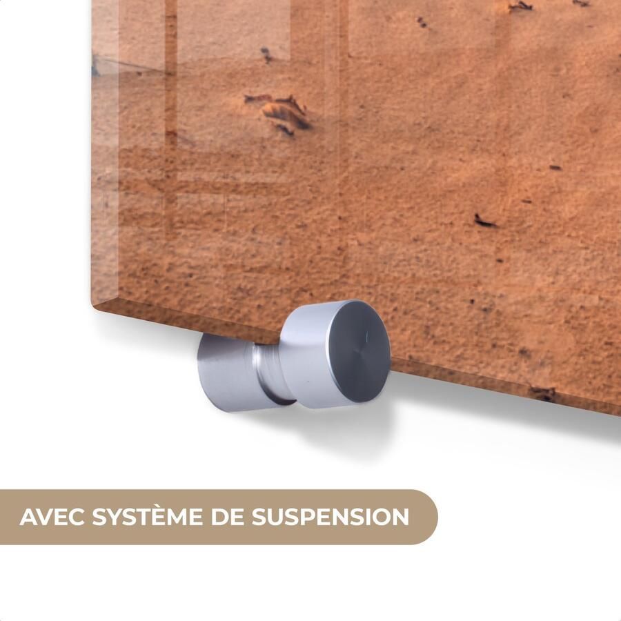 MuchoWow Glasschilderij 20x20 cm Schilderij acrylglas Strand Ligbed Parasol Foto op glas Muurdecoratie woonkamer Wanddecoratie slaapkamer Schilderijen