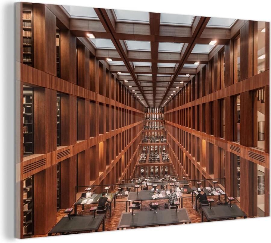 MuchoWow Glasschilderij Bibliotheek in Berlijn 60x40 cm Acrylglas Schilderijen Foto op Glas