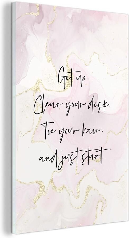 MuchoWow Glasschilderij Bureau Student Motivatie Quotes Marmer 20x30 cm Acrylglas Schilderijen Foto op Glas