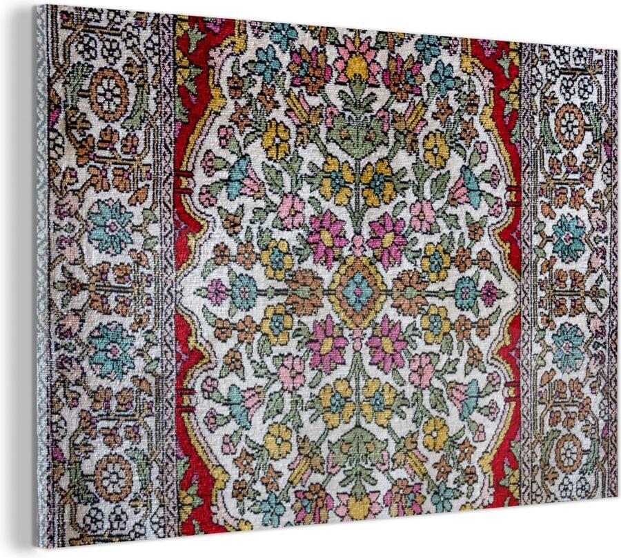 MuchoWow Glasschilderij Perzisch Tapijt Vloerkleed Patronen Kleuren 180x120 cm Acrylglas Schilderijen Foto op Glas