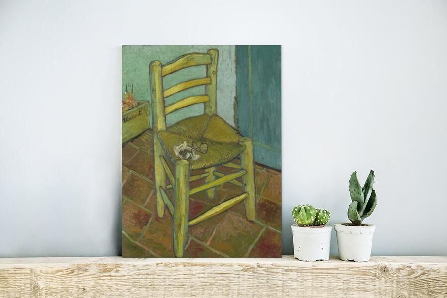 MuchoWow Glasschilderij Van Gogh's Chair Schilderij van Vincent van Gogh 30x40 cm Acrylglas Schilderijen Foto op Glas