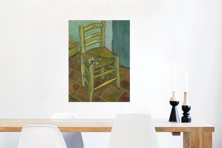 MuchoWow Glasschilderij Van Gogh's Chair Schilderij van Vincent van Gogh 60x80 cm Acrylglas Schilderijen Foto op Glas