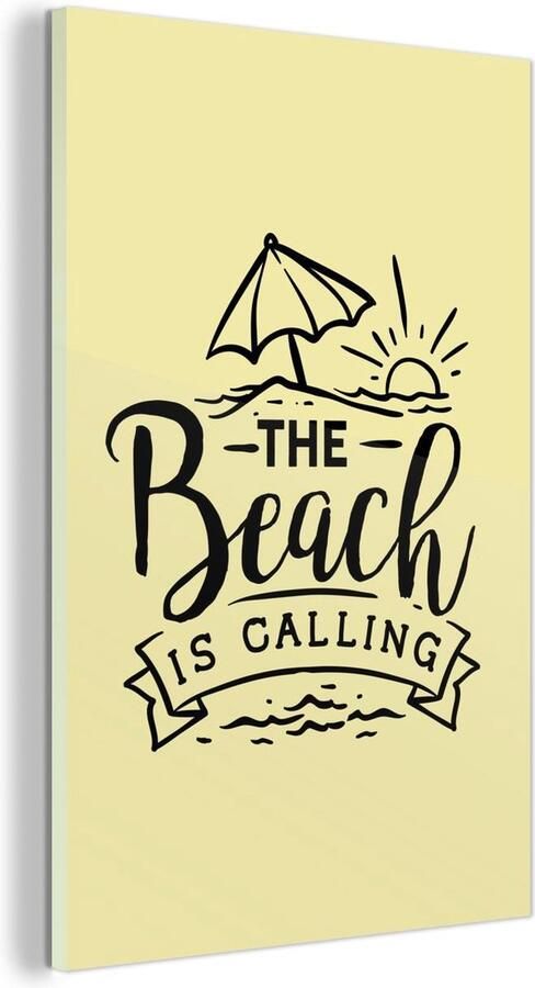 MuchoWow Glasschilderij Zomer Strand Parasol Spreuken 120x180 cm Acrylglas Schilderijen Foto op Glas