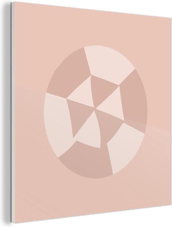 MuchoWow Glasschilderij Zomer Strandparasol Pastel 90x90 cm Acrylglas Schilderijen Foto op Glas