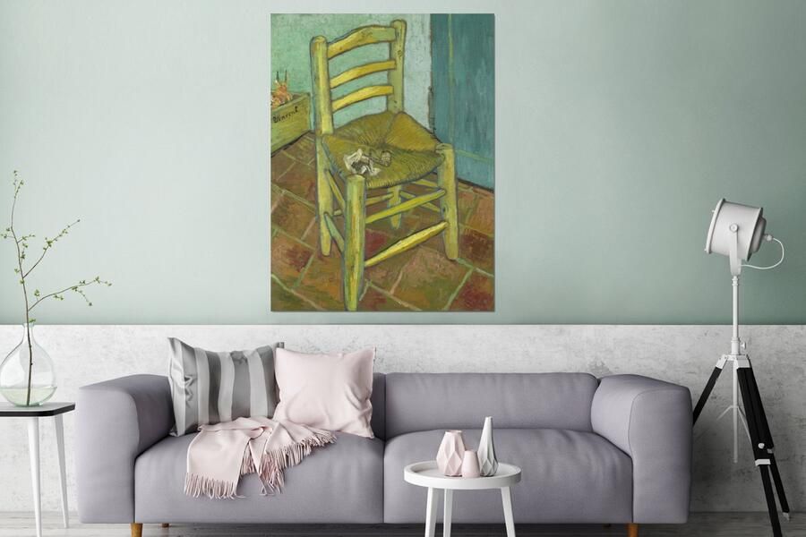 MuchoWow Wanddecoratie Metaal Aluminium Schilderij Industrieel Vincents stoel Vincent van Gogh 120x160 cm Dibond Foto op aluminium Industriële muurdecoratie Voor de woonkamer slaapkamer