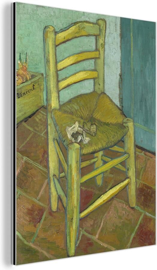 MuchoWow Wanddecoratie Metaal Aluminium Schilderij Industrieel Vincents stoel Vincent van Gogh 90x120 cm Dibond Foto op aluminium Industriële muurdecoratie Voor de woonkamer slaapkamer