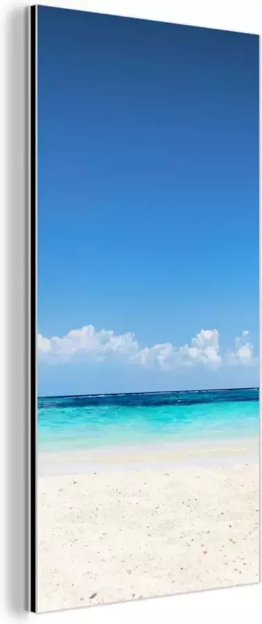 MuchoWow Wanddecoratie Metaal Aluminium Schilderij Industrieel Strand Parasol Zee 20x40 cm Dibond Foto op aluminium Industriële muurdecoratie Voor de woonkamer slaapkamer