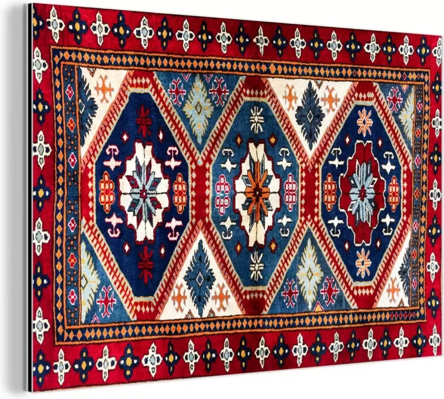 MuchoWow Wanddecoratie Metaal Aluminium Schilderij Industrieel Tapijt Patronen Vloerkleed 120x80 cm Dibond Foto op aluminium Industriële muurdecoratie Voor de woonkamer slaapkamer