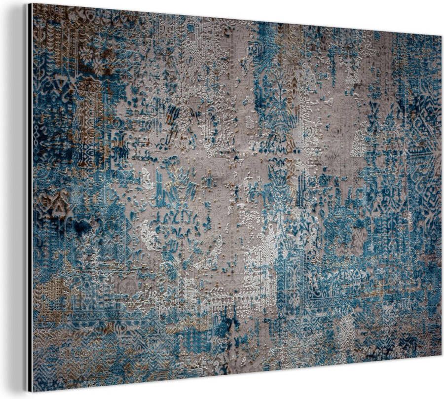 MuchoWow Wanddecoratie Metaal Aluminium Schilderij Industrieel Tapijt Woonkamer Vloerkleed Patronen 180x120 cm Dibond Foto op aluminium Industriële muurdecoratie Voor de woonkamer slaapkamer