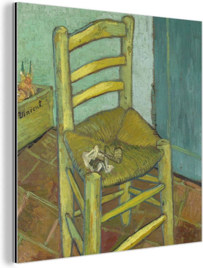 MuchoWow Wanddecoratie Metaal Aluminium Schilderij Industrieel Vincents stoel Vincent van Gogh 20x20 cm Dibond Foto op aluminium Industriële muurdecoratie Voor de woonkamer slaapkamer