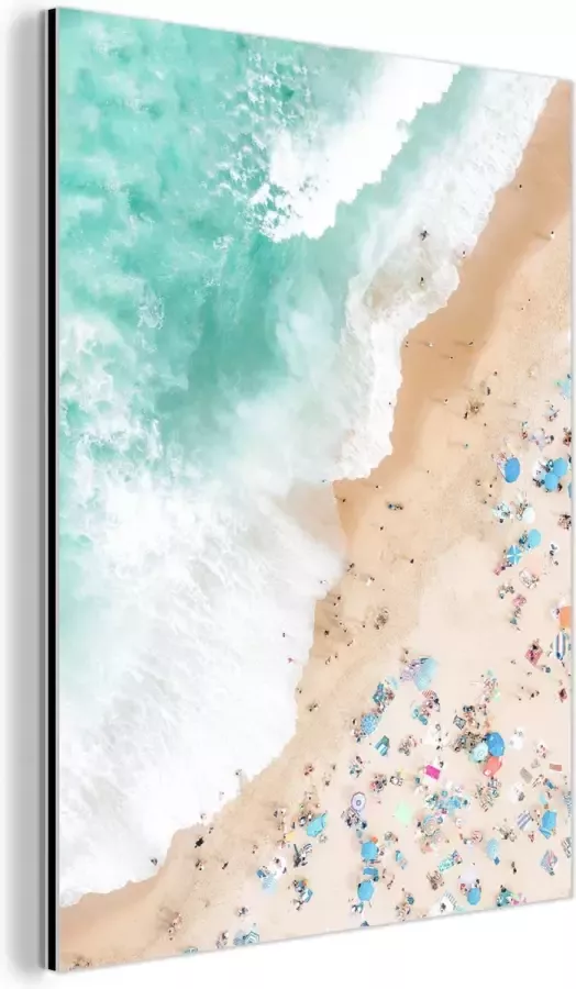 MuchoWow Wanddecoratie Metaal Aluminium Schilderij Industrieel Zee Strand Parasols Zomer 30x40 cm Dibond Foto op aluminium Industriële muurdecoratie Voor de woonkamer slaapkamer