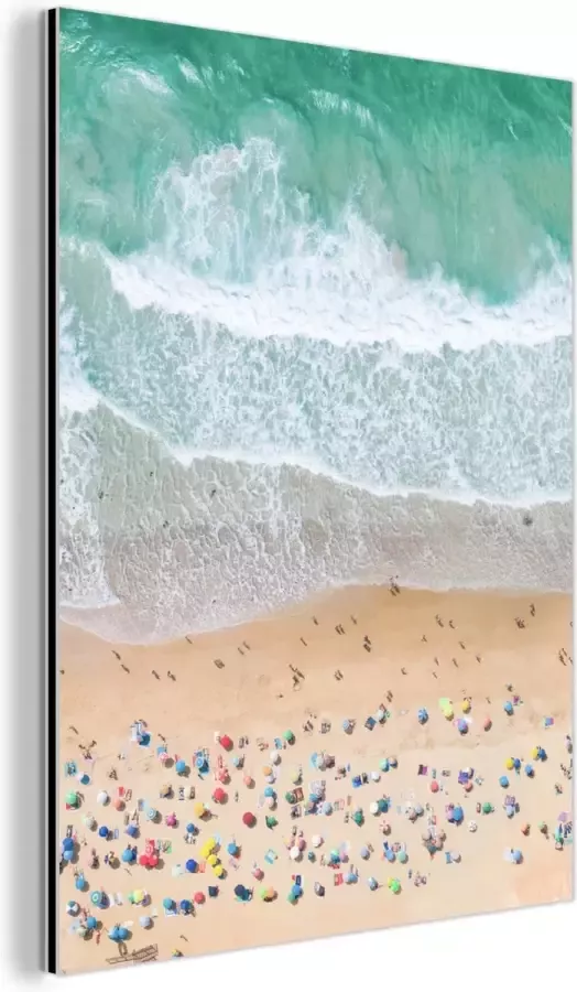 MuchoWow Wanddecoratie Metaal Aluminium Schilderij Industrieel Zee Strand Parasols Water Zomer 120x160 cm Dibond Foto op aluminium Industriële muurdecoratie Voor de woonkamer slaapkamer - Foto 2
