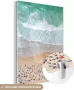 MuchoWow Glasschilderij 180x120 cm Schilderij glas Zee Strand Parasols Water Zomer Foto op acrylglas Schilderijen - Thumbnail 2