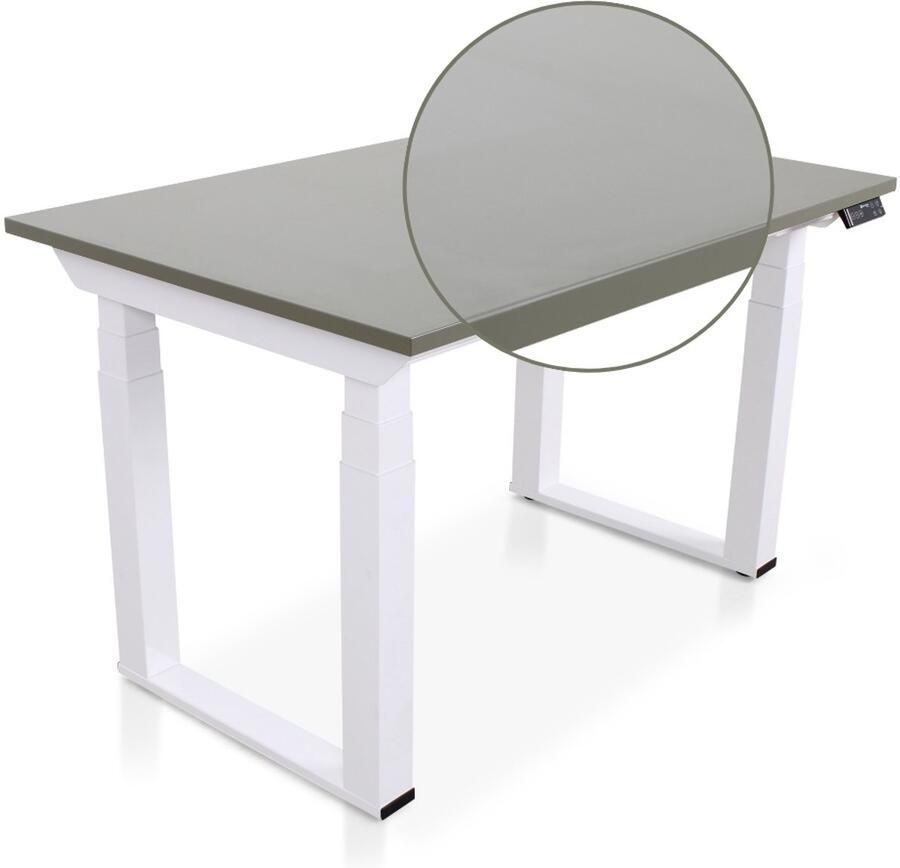 Multi Ratio Lineaflex MRC SOLID Zit-Sta Bureau – Elektrisch Verstelbaar – 140x80 cm – Blad Forest Green – Wit Frame – ARBO Norm NEN-EN 527 – Met memorybediening – 200 KG Draagvermogen – 130 cm Hoog