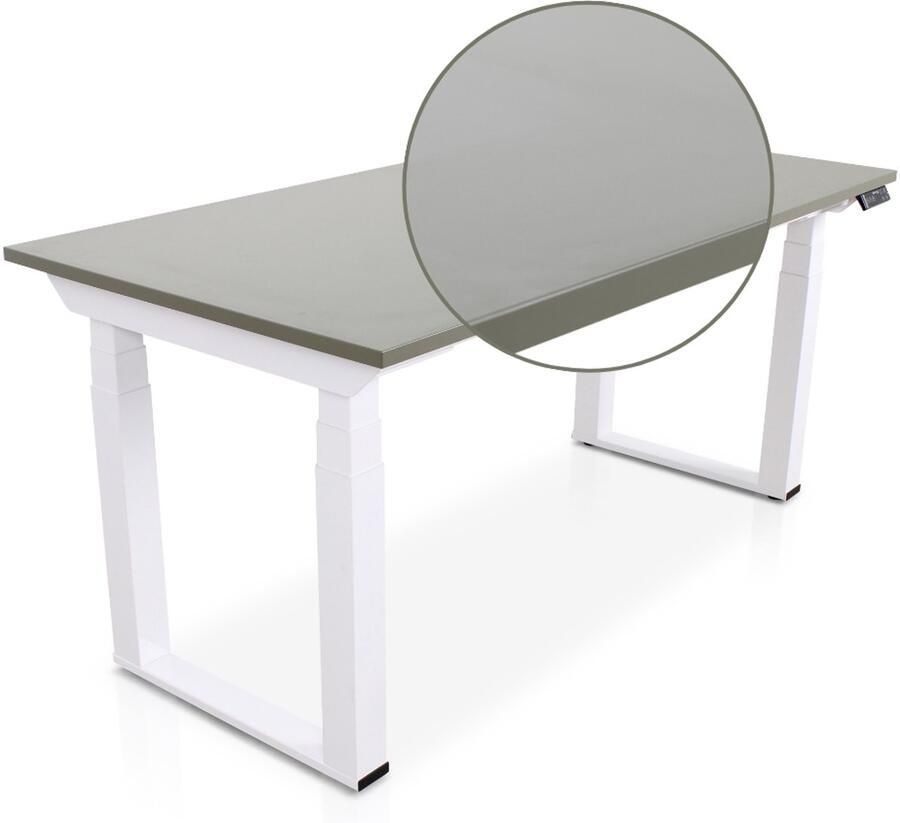 Multi Ratio Lineaflex MRC SOLID Zit-Sta Bureau – Elektrisch Verstelbaar – 160x80 cm – Blad Forest Green – Wit Frame – ARBO Norm NEN-EN 527 – Met memorybediening – 200 KG Draagvermogen – 130 cm Hoog