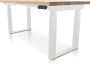 Multi Ratio Zit-sta bureau met massief eiken blad 180 x 90 cm MRC PRO U-poot frame wit NEN-EN 527 elektrisch verstelbaar frame wit 130 cm hoog 150KG draagvermogen - Thumbnail 1