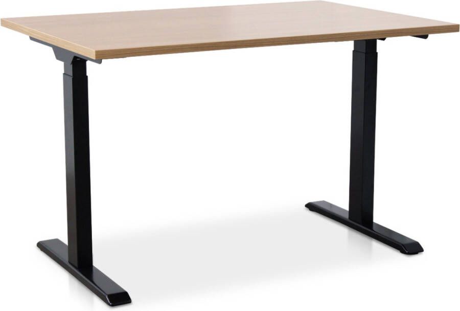 Multi Ratio Zit-sta bureau snelslinger verstelbaar MRC FAST FLEX 140 x 80 cm frame zwart blad havanna