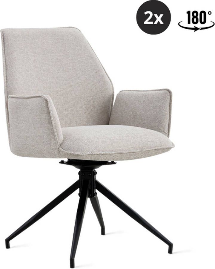 Multifurn Eetkamerstoel Jill Linnen Beige Set van 2