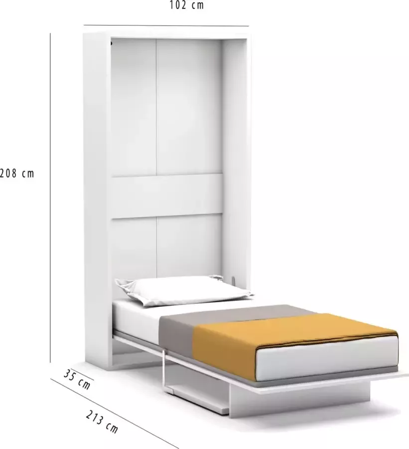 Multimo opklapbed HAPPY TABLE opklapbed opklapbed met bureau 90x190 cm incl. lattenbodem