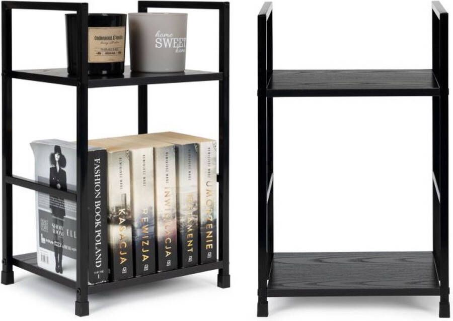 Multistore Modern Home industriële loft stijl boekenkast met 2 planken 48 5 x 29 x 23 5 cm Bruin - Foto 2