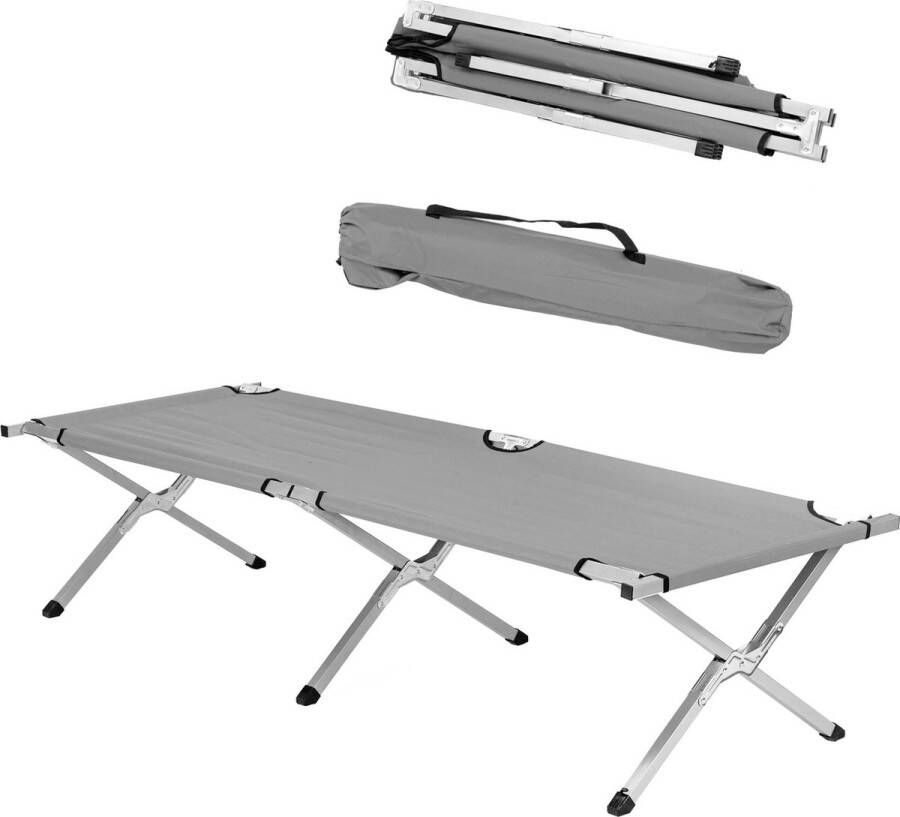 Multistore Modern Home opvouwbaar veldbed strecher Campingbed 190x70 5x40 5cm Grijs
