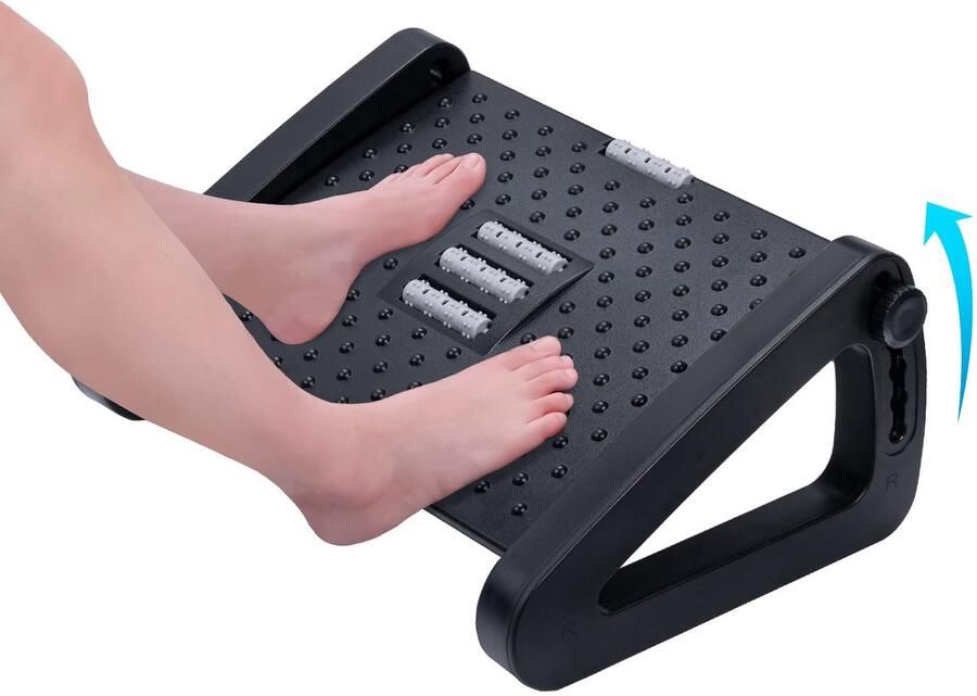 MumdoYAL Verstelbare voetenbank voor op het bureau stevig en ergonomisch verlicht pijn en biedt ondersteuning aan het lichaam comfortabel massage-effect voor een betere bloedcirculatie in de benen