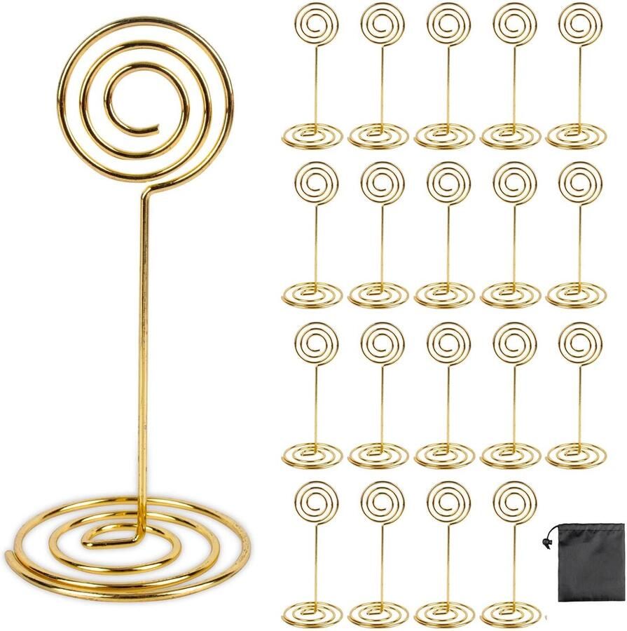 MUNSKT 20 stks 8.5 cm Goud Hoge Metalen Tafel Nummer Houders voor Bruiloft Afstuderen Restaurant Banket Receptie Thuiskantoor