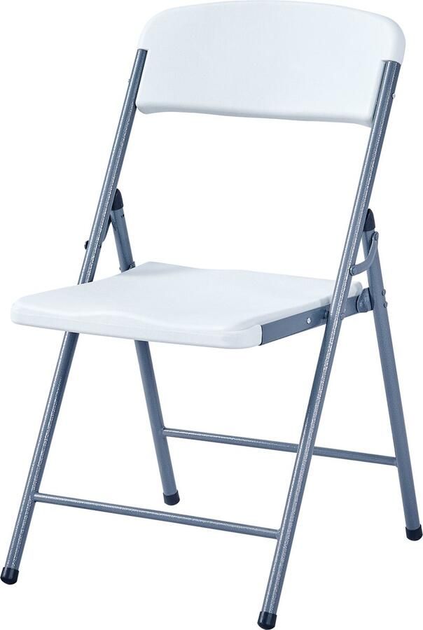 Muntel Klapstoel Vouwstoel Kampeerstoel Opvouwbaar Stoel Kunststof Waterbestendig Wit Grijs Voor Binnen en Buiten 2 Stuks - Foto 2