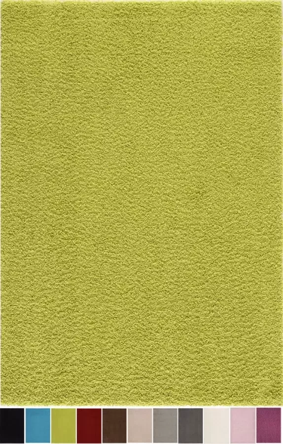 Muratap Balais Shaggy Plus Effen Hoogpolig Vloerkleed Tapijt Groen 160x230 CM
