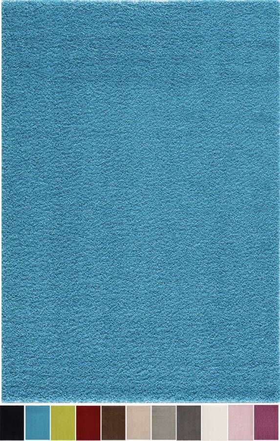 Muratap Balais Shaggy Plus Effen Hoogpolig Vloerkleed Tapijt Turquoise- 140x200 CM