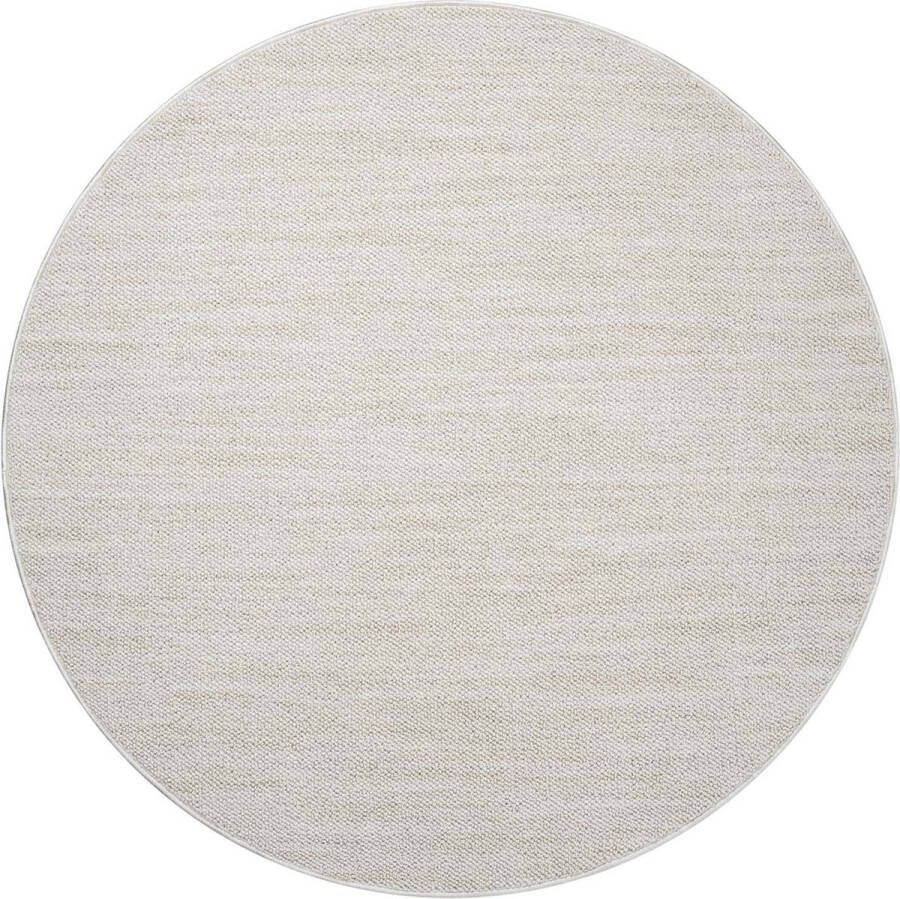 Muratap Clasico Vloerkleed Woonkamer Laagpolig Creme Tapijt- 120 CM ROND