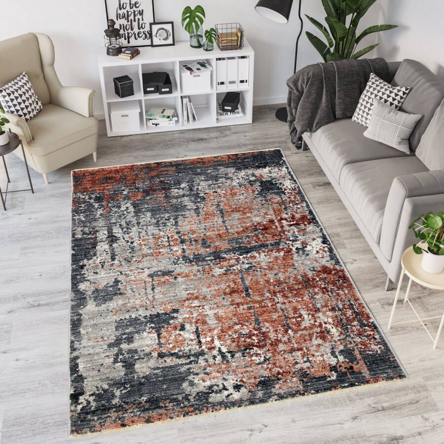 Muratap Everest Vloerkleed Modern Fashion Laagpolig Rechthoek Tapijt Woonkamer Grijs- 160x230 CM