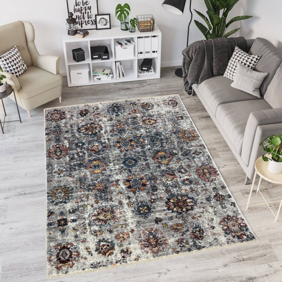 Muratap Everest Vloerkleed Modern Geometrisch Laagpolig Rechthoek Tapijt Woonkamer Beige- 120x160 CM