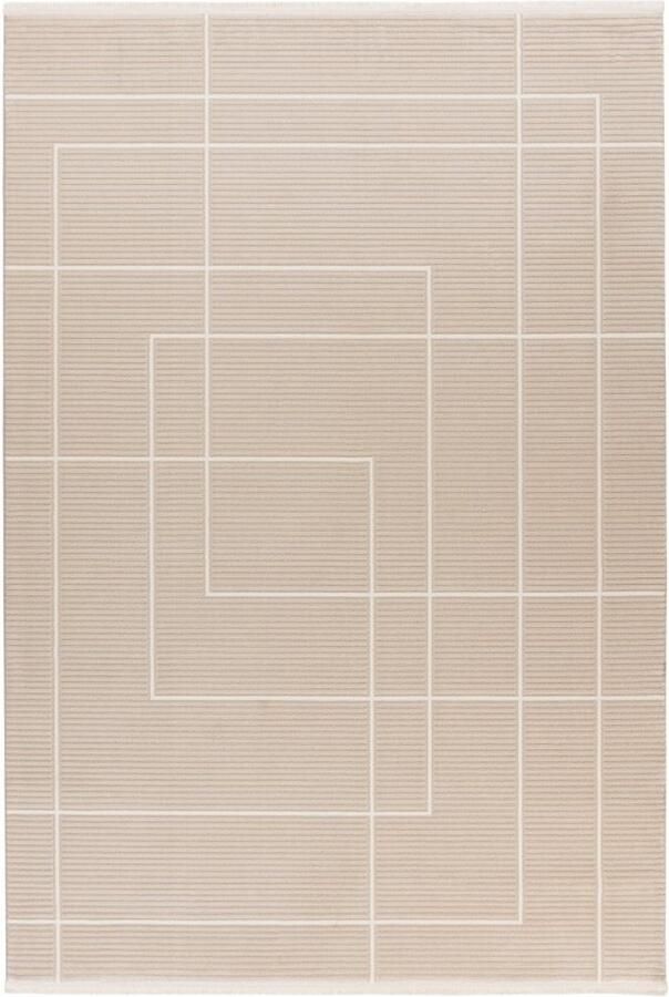 Muratap Basic Home Abstract Vloerkleed Laagpolig Tapijt Soft Touch Effen Beige- 120x170 CM