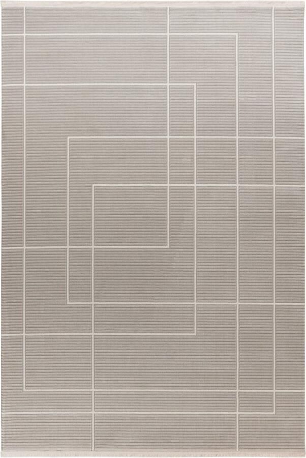 Muratap Basic Home Abstract Vloerkleed Laagpolig Tapijt Soft Touch Effen Lichtgrijs- 200x290 CM