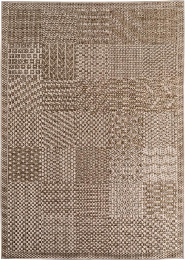 Muratap Buitenkleed IBIZA – Effen Vloerkleed – 3D Look – Voor Tuin Terras & Binnen Beige- 160x230 CM - Foto 2