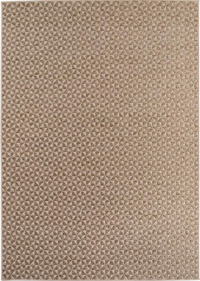 Muratap Buitenkleed IBIZA – Effen Vloerkleed – 3D Look – Voor Tuin Terras & Binnen Beige- 80x150 CM