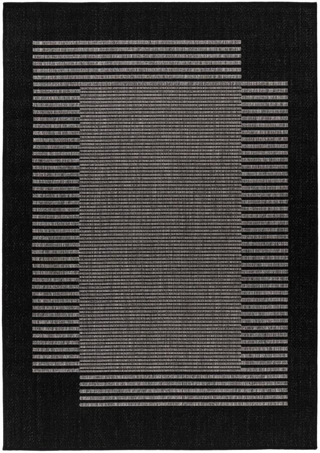 Muratap Casa Buitenkleed – Indoor & Outdoor Sisal-Look Vloerkleed Weerbestendig Tuin Balkonkleed Zwart Grijs- 120x170 CM