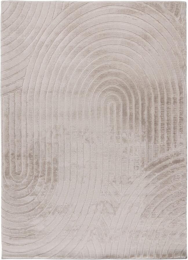 Muratap Comfort Japandi Fluffy Vloerkleed Taupe Effen 3D Effect & Soft Touch- 80x150 CM