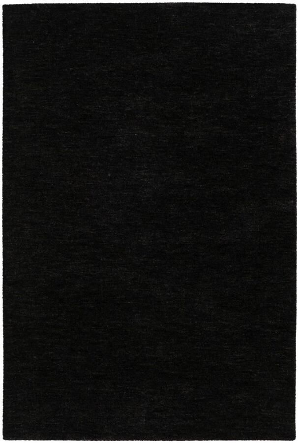 Muratap Comfy Soft Luxe Effen Vloerkleed Laagpolig 100% Polyester Katoenen Rug Soft Touch Zwart- 80x150 CM
