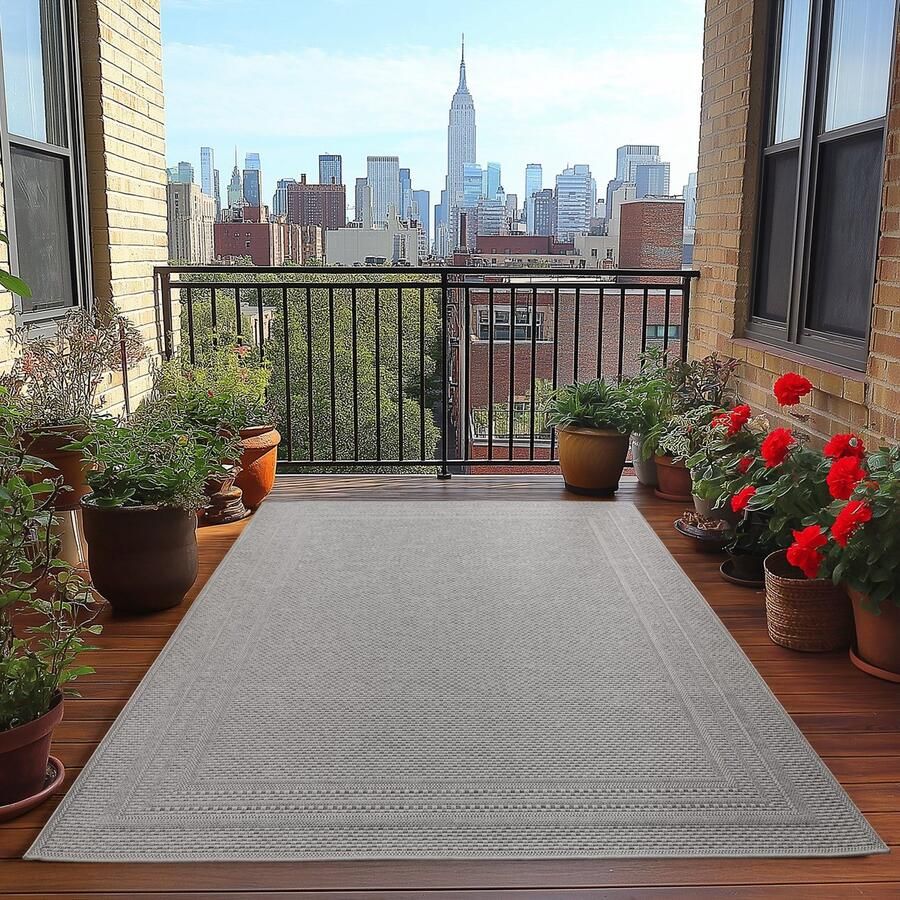 Muratap Desert Lorium Buitenkleed – Outdoor Vloerkleed Boho Look Weer- & UV-bestendig Grijs- 200x290 CM