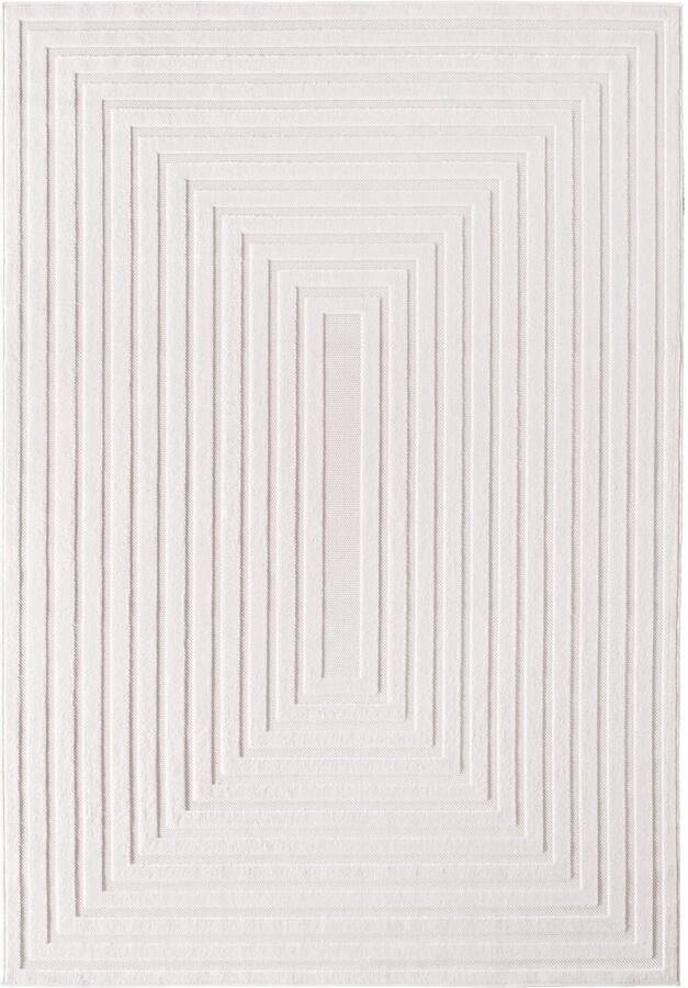 Muratap Doha Buitenkleed Japandi Modern In & Outdoor Vloerkleed voor Tuin Terras Balkon- Creme- 280x370 CM