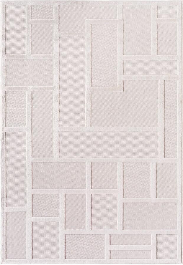 Muratap Doha Buitenkleed Luxury In & Outdoor Vloerkleed voor Tuin Terras Balkon- Creme- 80x250 CM