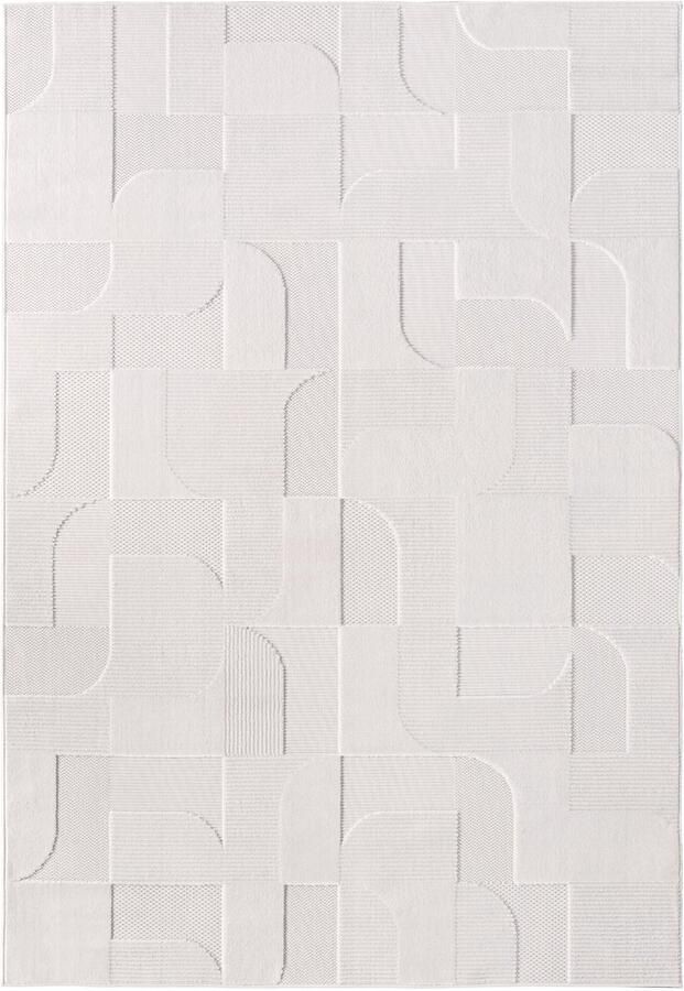 Muratap Doha Buitenkleed Modern In & Outdoor Vloerkleed voor Tuin Terras Balkon- Creme- 280x370 CM